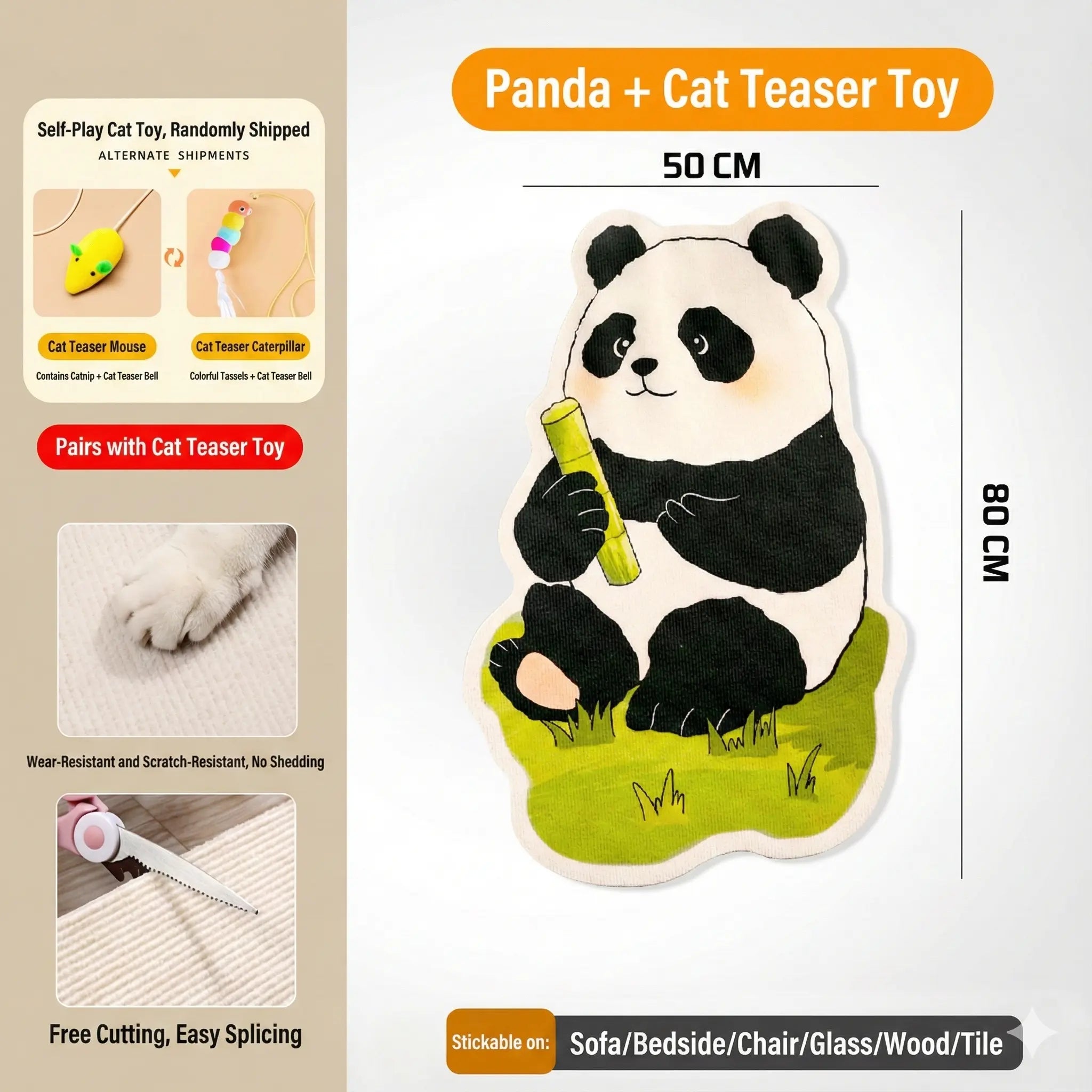 Smartwell Kawaii Cat Scratcher Mat - The Ultimate Wall-Mounted Fun and Protection for Your Feline Friend!