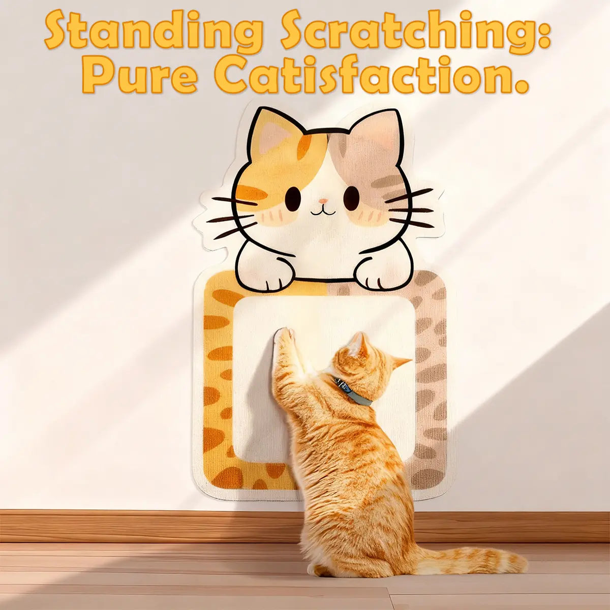 Smartwell Kawaii Cat Scratcher Mat - The Ultimate Wall-Mounted Fun and Protection for Your Feline Friend!
