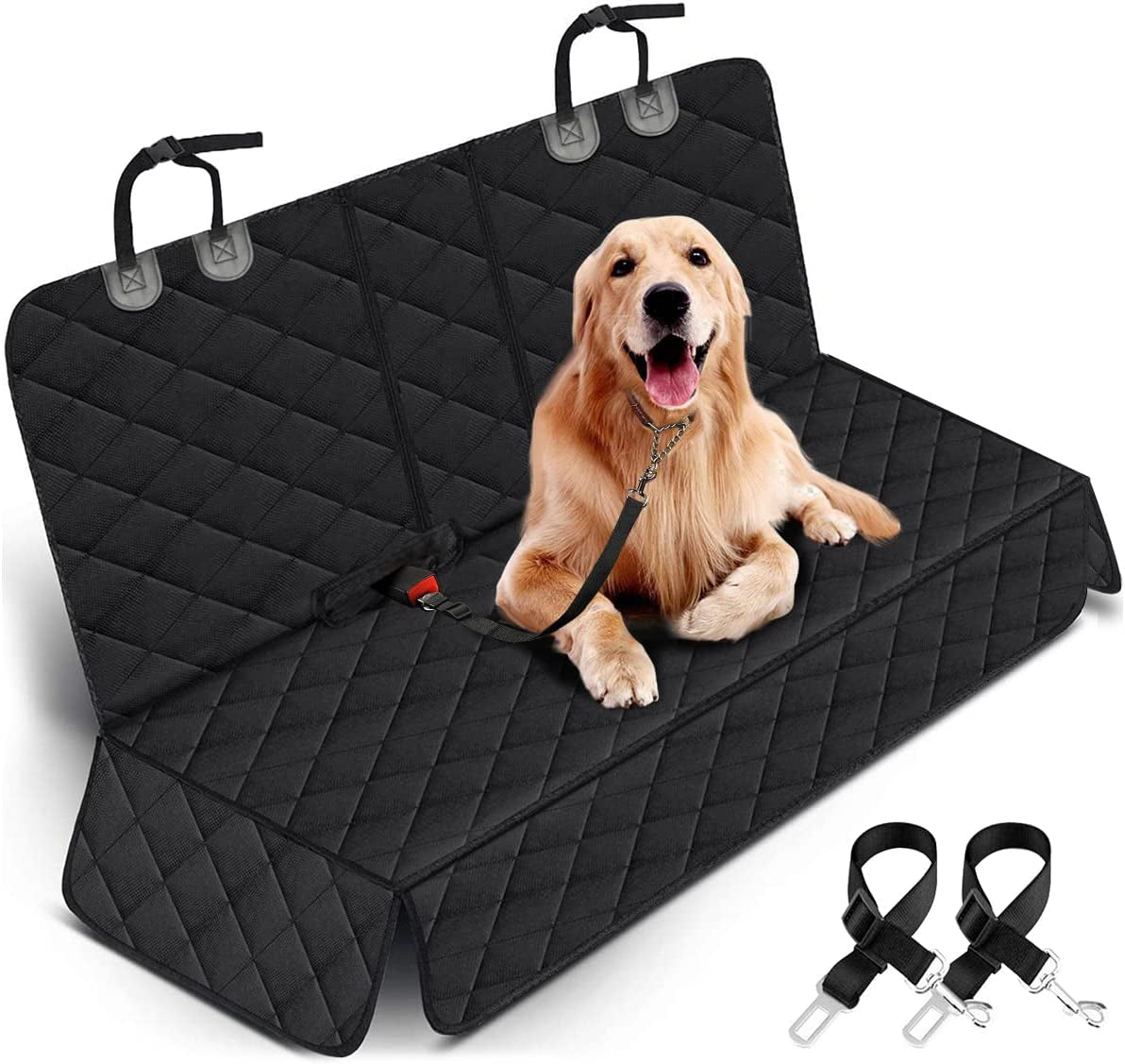 Ultimate Dog Car Seat Cover - Waterproof, Non-Slip Back Seat Protector for Dogs & Kids - Fits Most Cars, Trucks & SUVs - Black