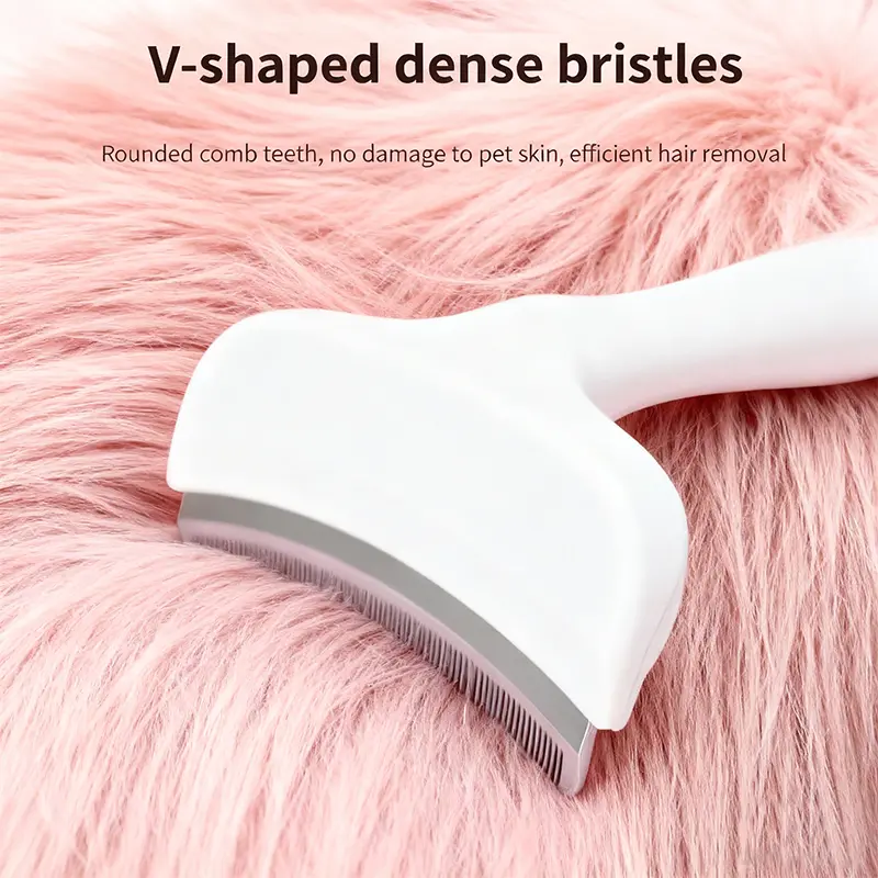 Pet Deshedding Brush for Cats & Dogs – Professional Undercoat Grooming Comb | Removes Loose Fur, Reduces Shedding & Prevents Mats | Gentle Self-Cleaning Pet Hair Remover