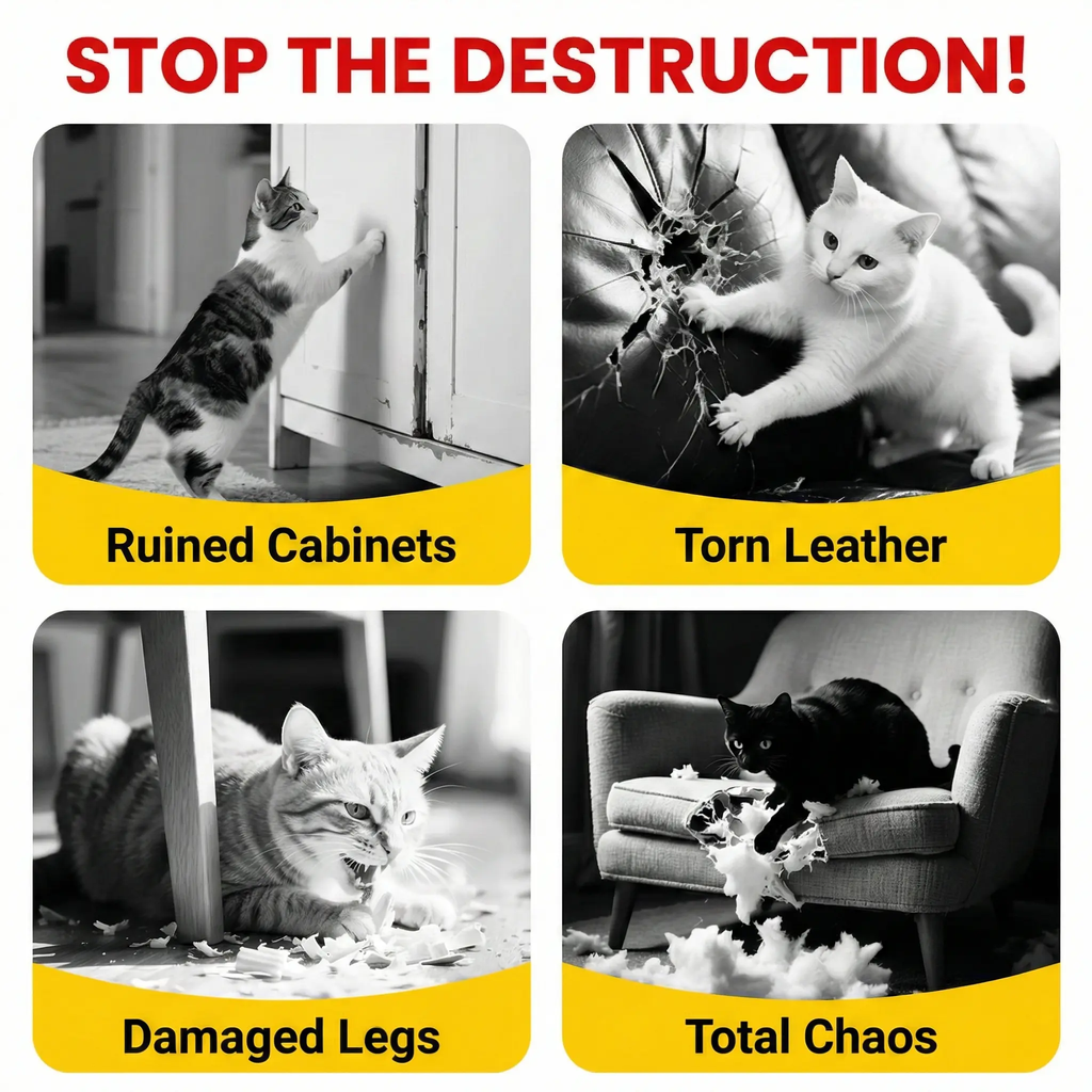 Cat Scratch Wall Protector™ – Self-Adhesive Cat Scratching Mat for Walls, Doors & Furniture | Cute Kawaii Design | Furniture Protection for Indoor Cats