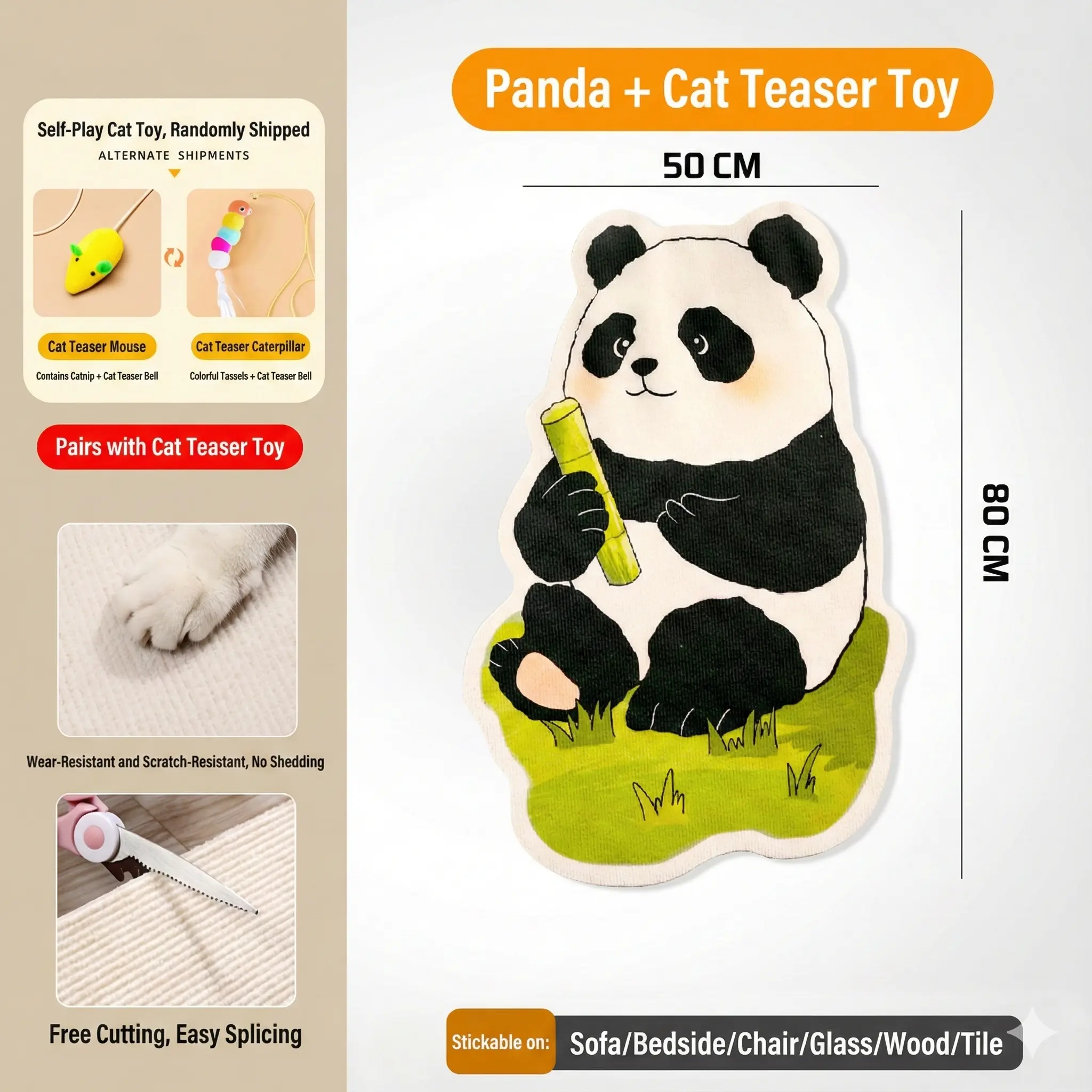 Cat Scratch Wall Protector™ – Self-Adhesive Cat Scratching Mat for Walls, Doors & Furniture | Cute Kawaii Design | Furniture Protection for Indoor Cats