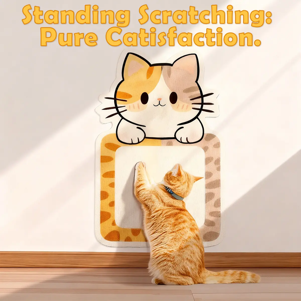 Cat Scratch Wall Protector™ – Self-Adhesive Cat Scratching Mat for Walls, Doors & Furniture | Cute Kawaii Design | Furniture Protection for Indoor Cats