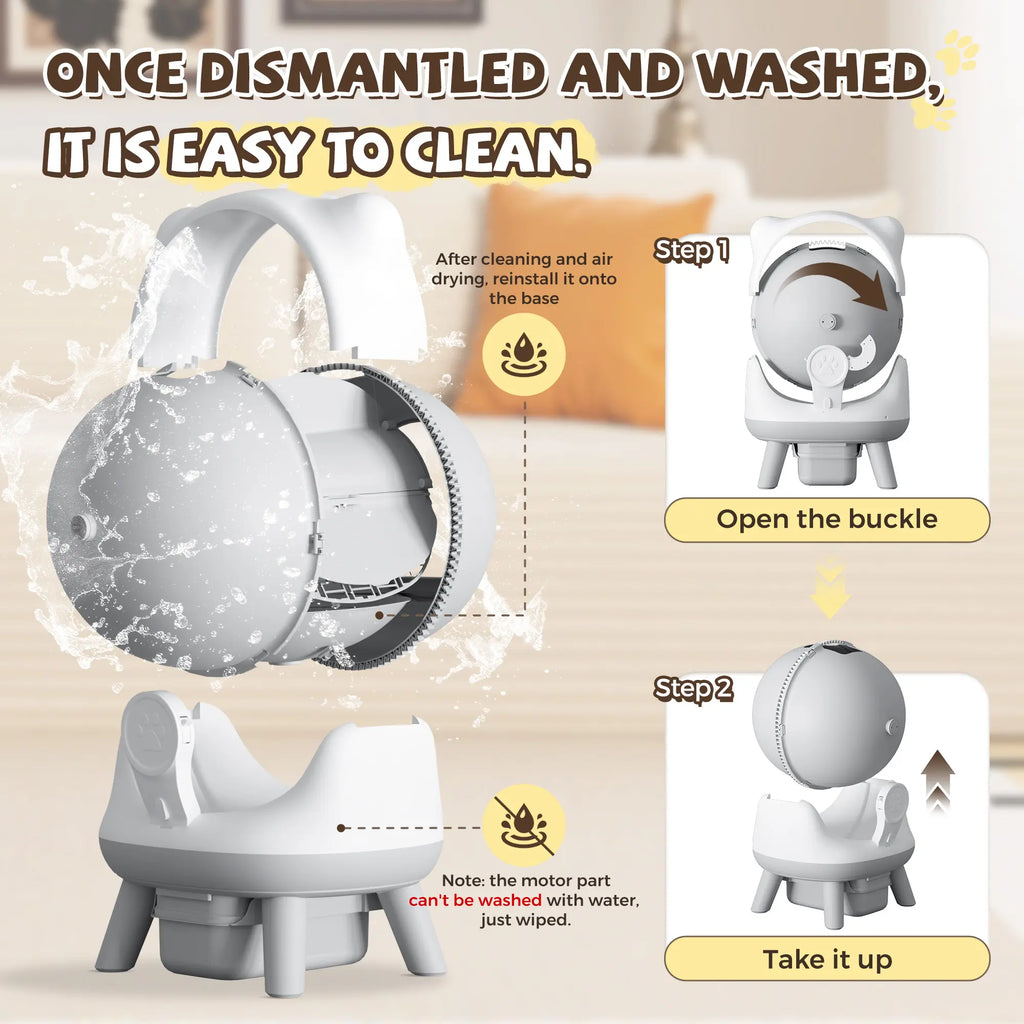Warcat Self Cleaning Litter Box Large Capacity Automatic Litter Box with App Control via 2.4G Wifi, Safety Sensors for Cats Low Noise Electric Litter Robot