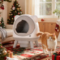 Warcat Self Cleaning Litter Box Large Capacity Automatic Litter Box with App Control via 2.4G Wifi, Safety Sensors for Cats Low Noise Electric Litter Robot