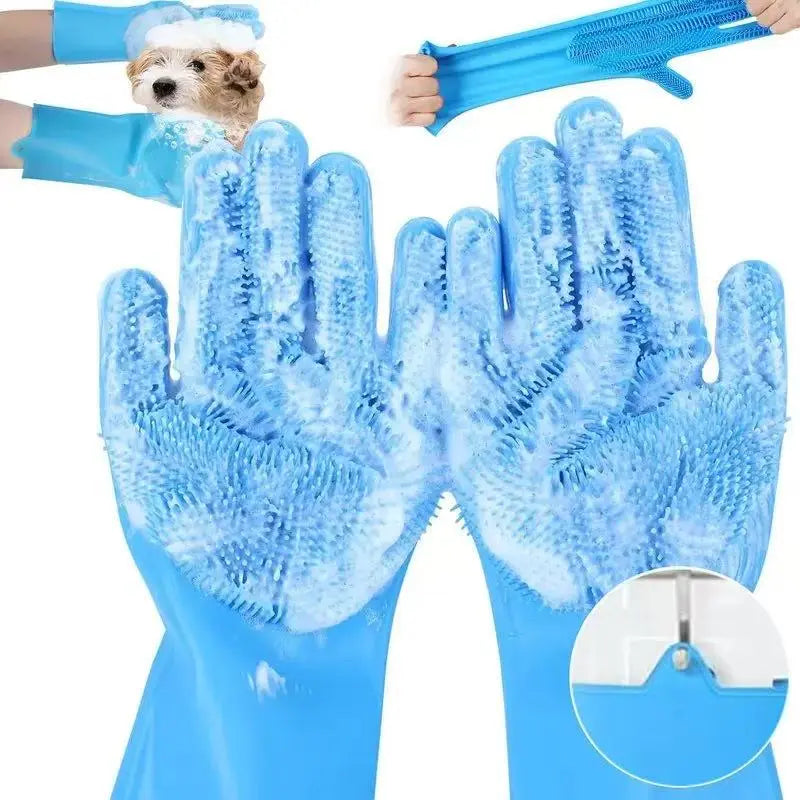 Transform Bath Time with Premium Silicone Dog Grooming Gloves - The Ultimate Multi-Functional Cleaning Tool for Pet Owners and Home Chefs!