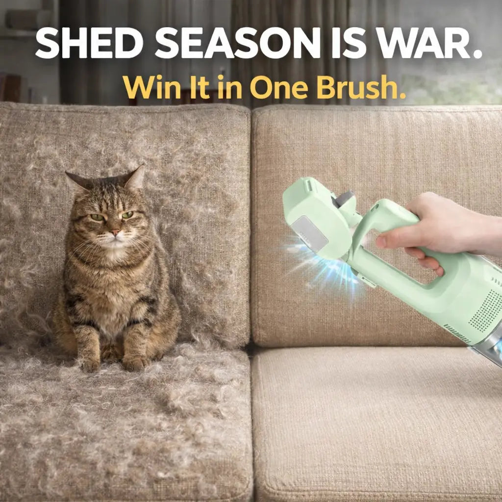 Revolutionary Cordless Pet Grooming Vacuum Brush - Effortless Hair Removal with 3 Adjustable Combs and Whisper-Quiet Suction!