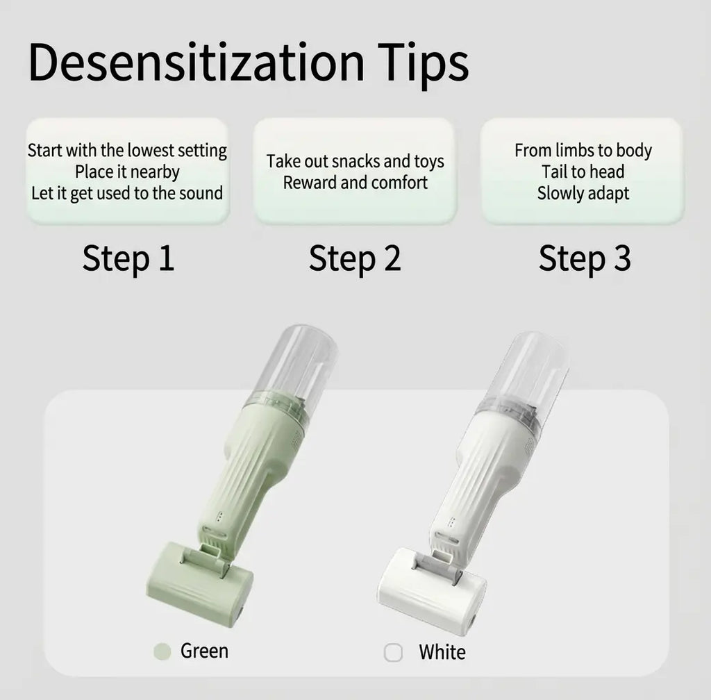Revolutionary Cordless Pet Grooming Vacuum Brush - Effortless Hair Removal with 3 Adjustable Combs and Whisper-Quiet Suction!