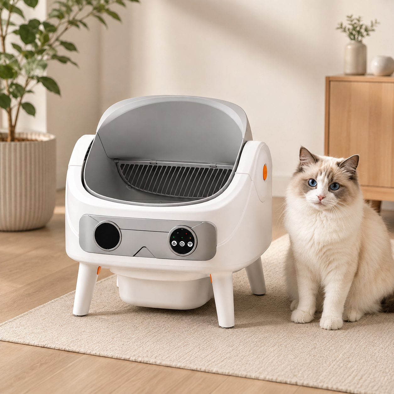 Smart Self-Cleaning Automatic Cat Litter Box with App Control | WiFi Connected | Odor Control | Large Capacity